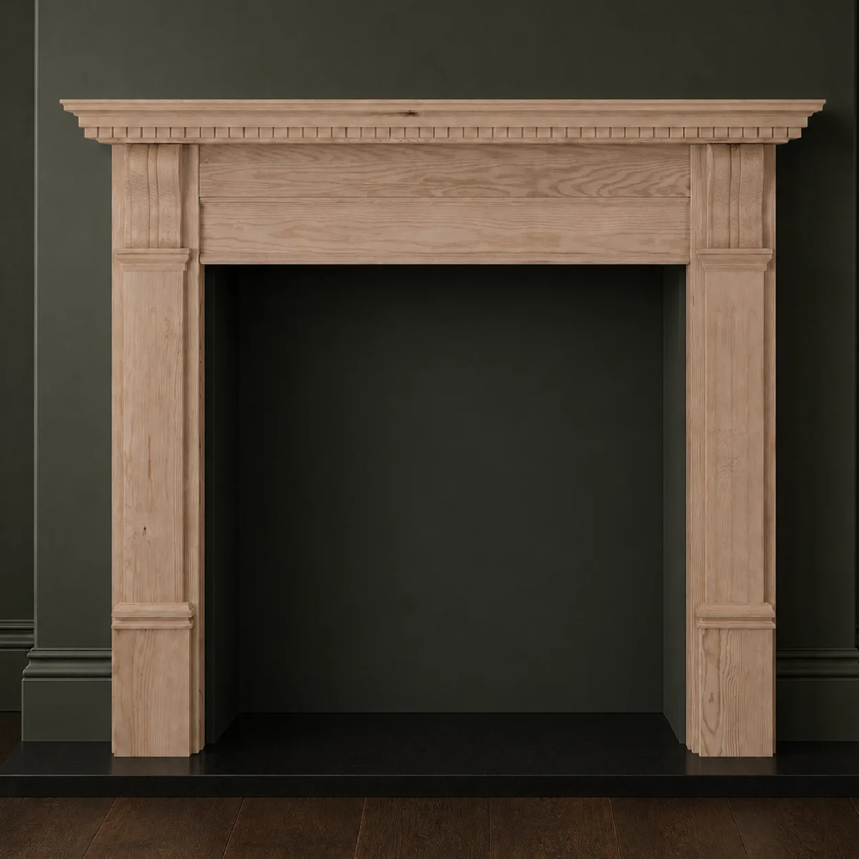 Large Corbel Pine Wooden Surround